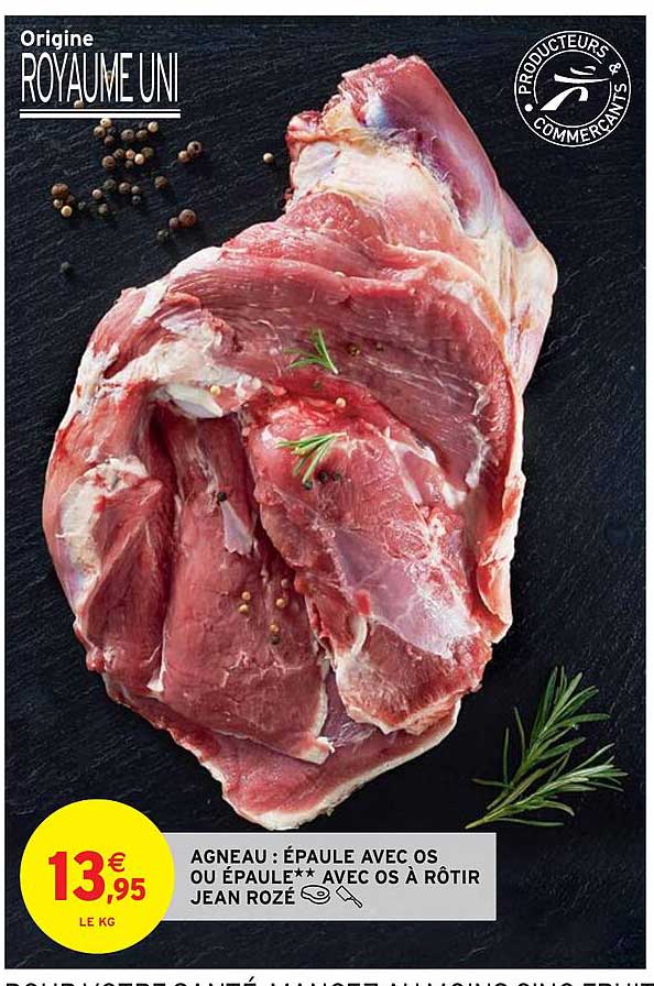 agneau : épaule avec os ou épaule avec os à rôtir jean rozé