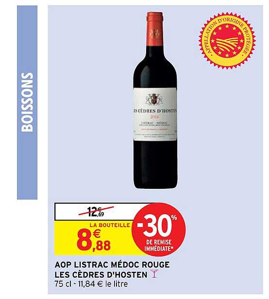 aop listrac médoc rouge les cèdres d'hosten