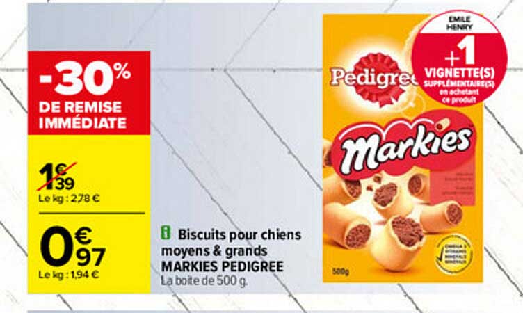 biscuits pour chiens moyens & grands markies pedigree