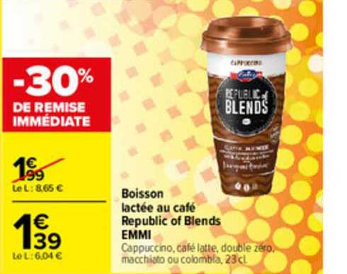 boisson lactée au café rupublic of blends emmi