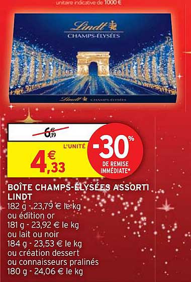 boîte champs-élysées assorti lindt