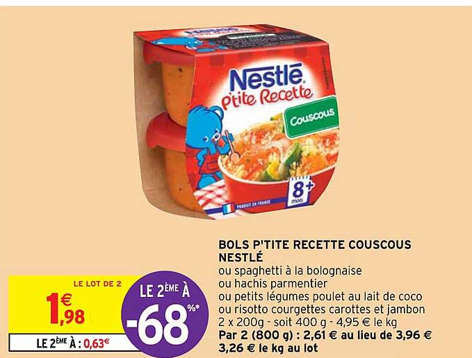bols 'p'tite recette couscous neslté