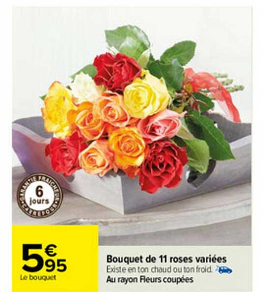 bouquet de 11 roses variées