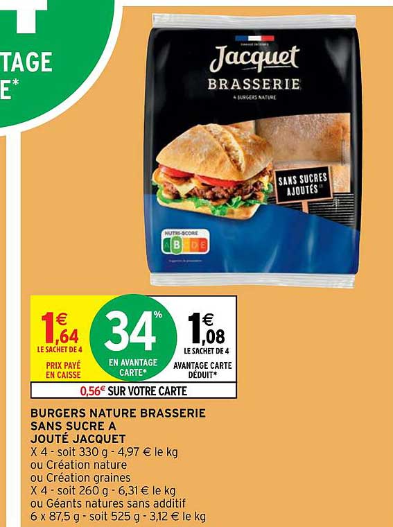 burgers nature brasserie sans sucre ajouté jacquet