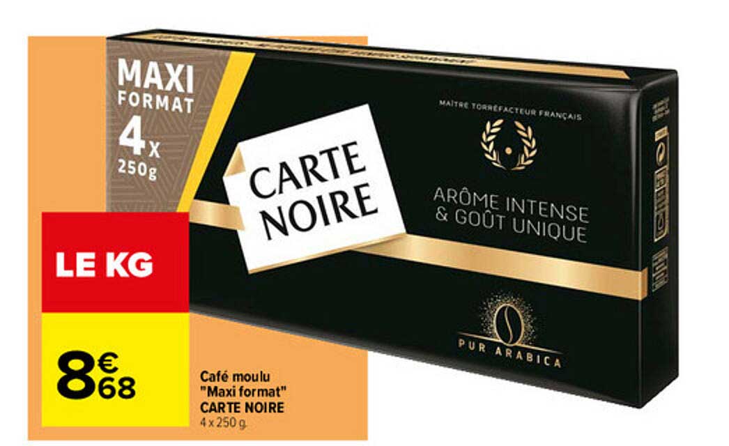 café moulu "maxi format" carte noire