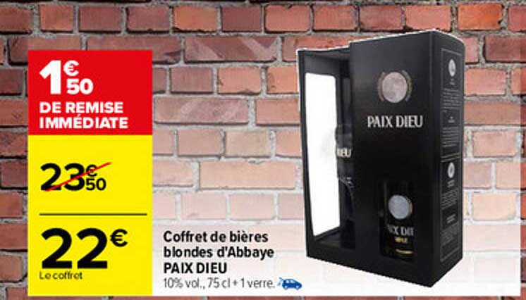 coffret de bières blondes d'abbaye paix dieu