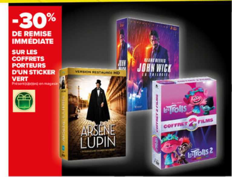 coffrets porteurs d'un sticker vert