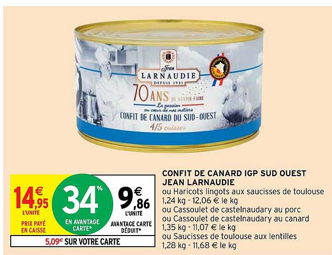 confit de canard igp sud ouest jean larnaudie