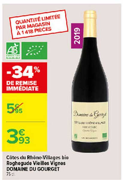 côtes du rhône-villages bio roghegude vieilles vignes domaine du gourget