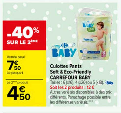 culottes pants soft & éco-friendly carrefour baby