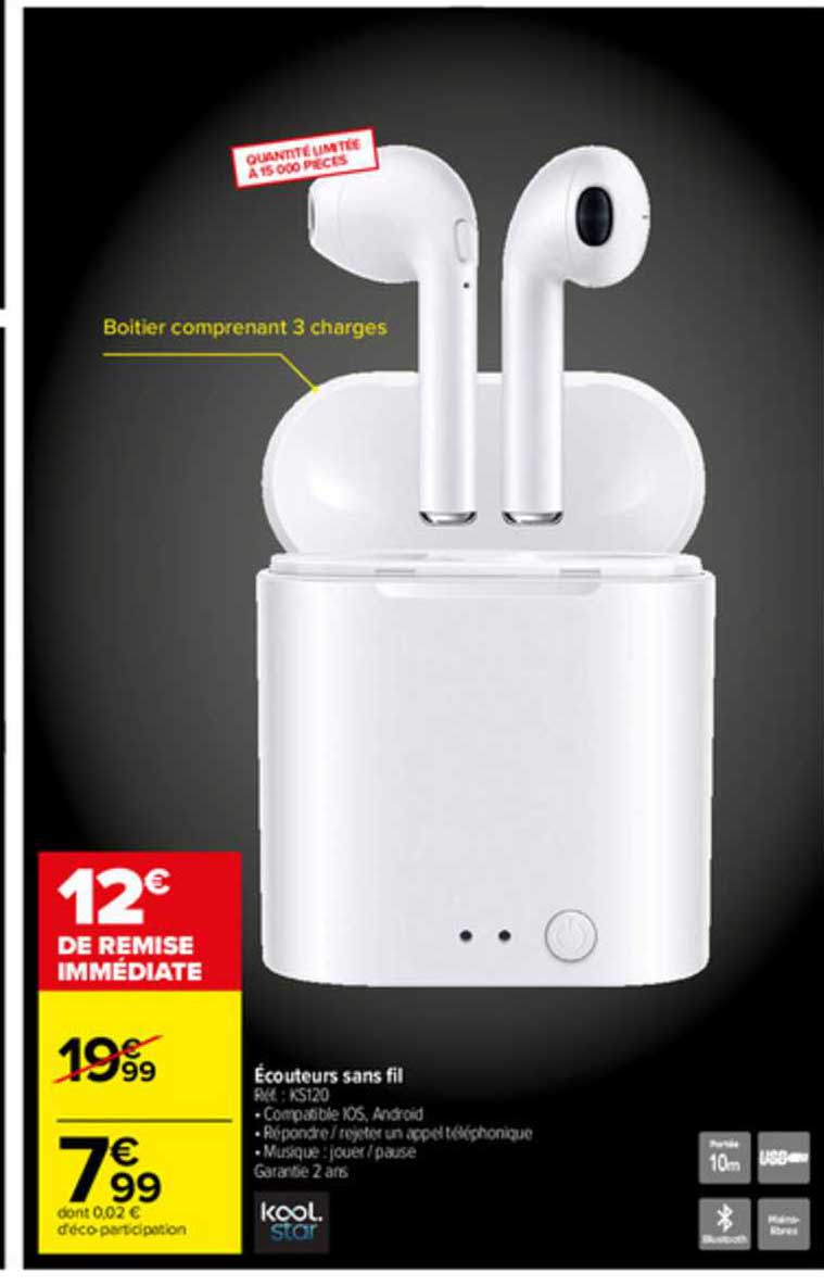 écouteurs sans fil kool star
