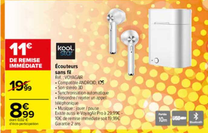 écouteurs sans fil kool star