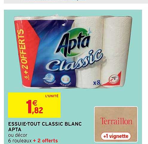 essuie-tout classic blanc apta