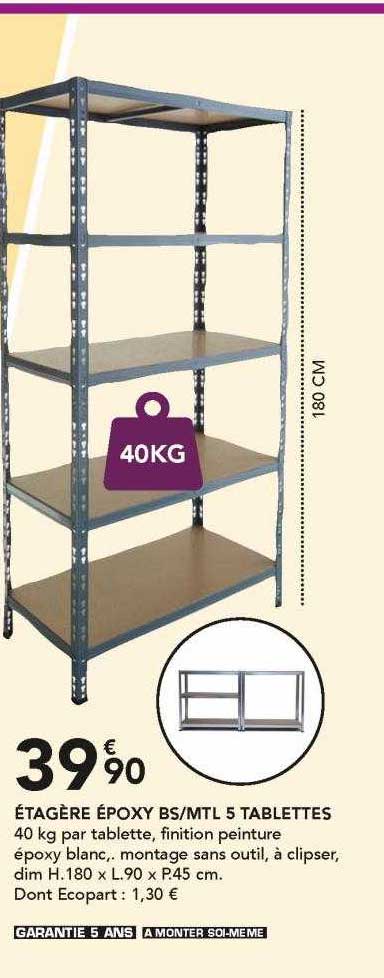 étagère époxy bs-mtl 5 tablettes