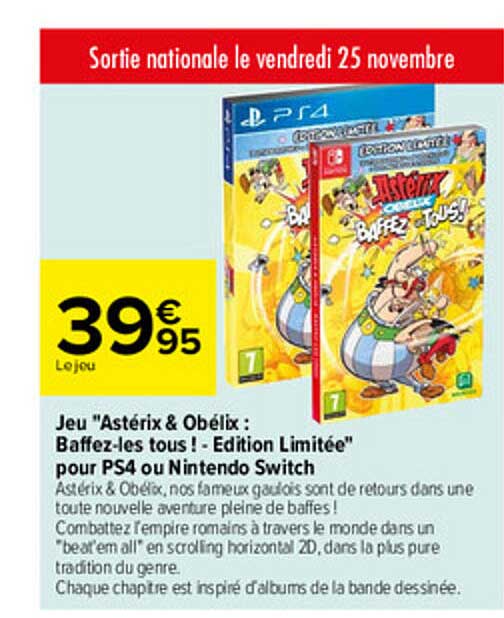 Jeu "astérix & Obélix : Baffez-les Tous! édition Limitée" Pour Ps4 Ou Nintendo Switch