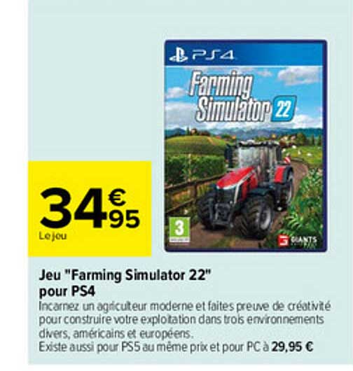 jeu "farming simulator 22" pour ps4