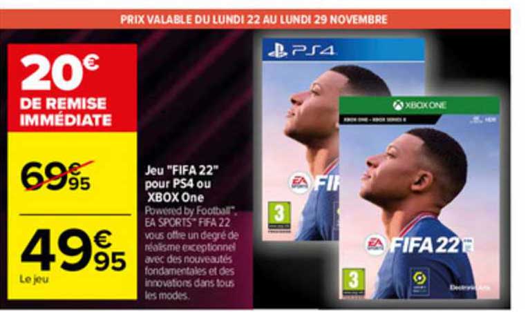 jeu "fifa 22" pour ps4 ou xbox one