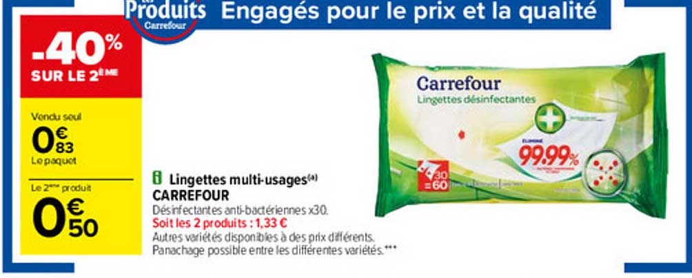 lingettes multi-usages carrefour