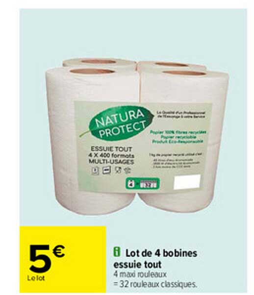 lot de 4 bobines essuie tout