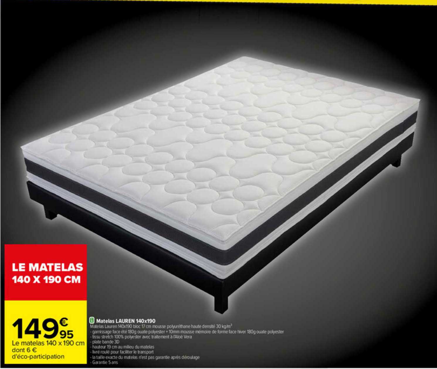 matelas lauren 140 x 190