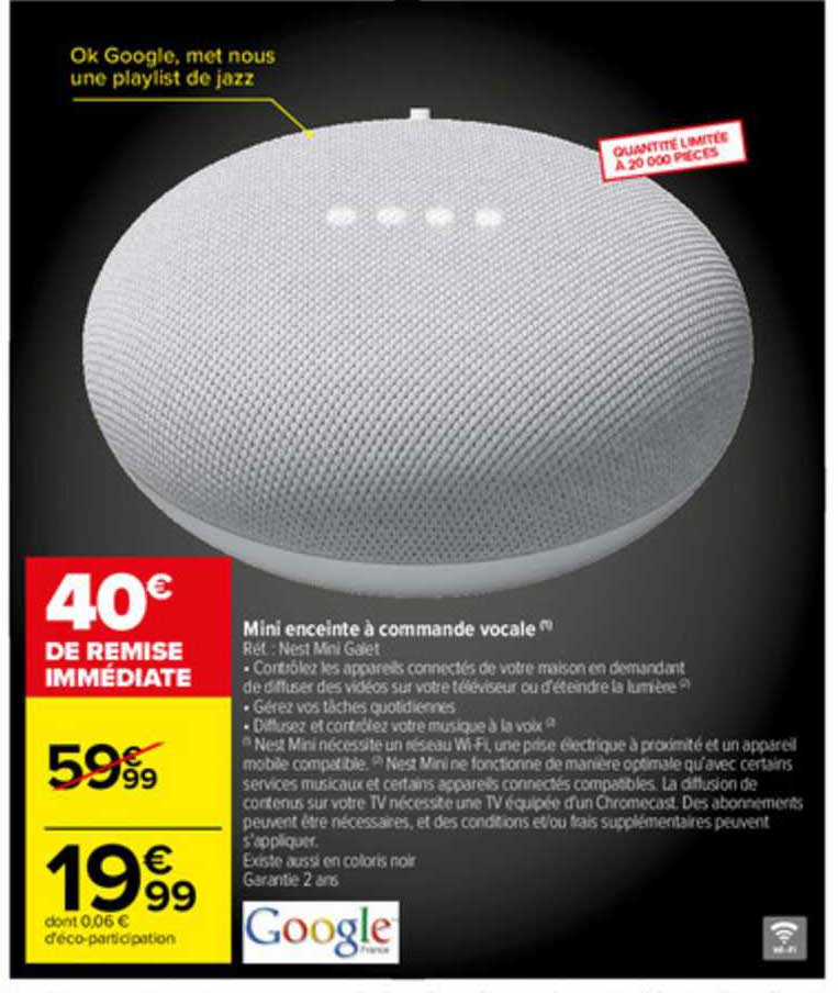 mini enceinte à commande vocale google