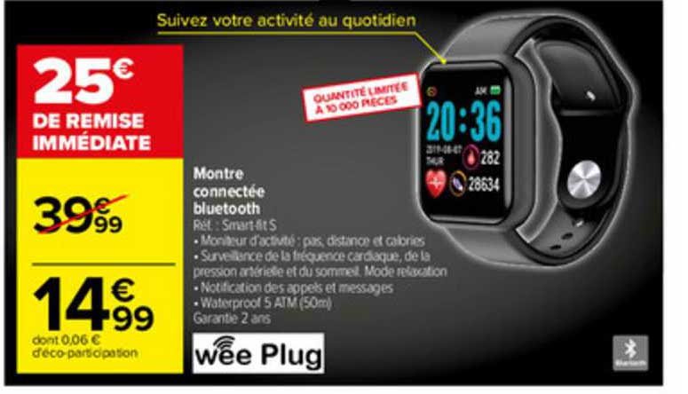 montre connectée bluetooth wee plug