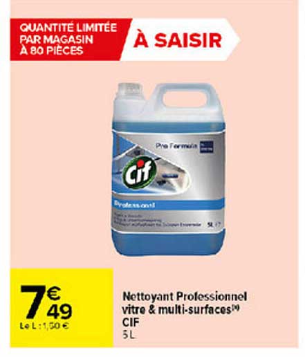 nettoyant professionnel vitre & multi-surfaces cif