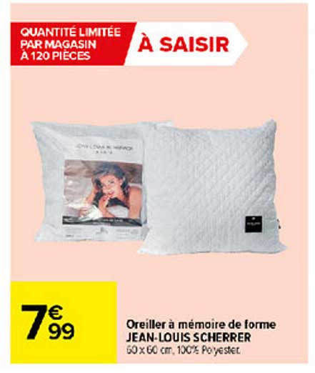 oreiller à mémoire de forme jean-louis scherrer