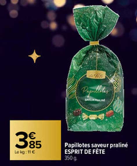 papillotes saveur praliné esprit de fête