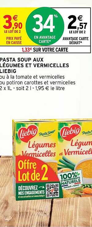 pasta soup aux légumes et vermicelles liebig