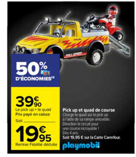pick up et quad de course playmobil