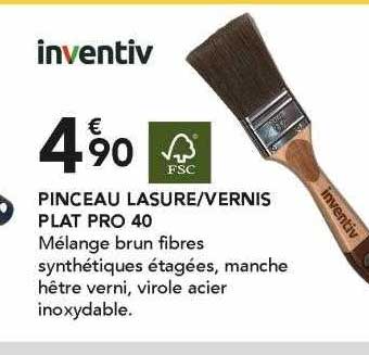 Pinceau Lasure - Vernis Plat Pro 40 Inventiv