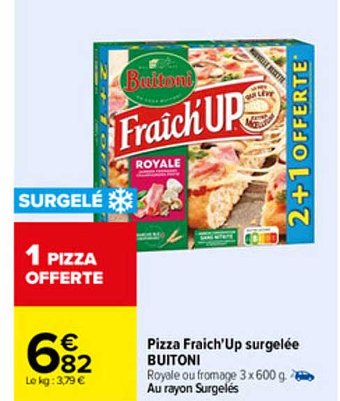 pizza fraîch'up surgelée buitoni