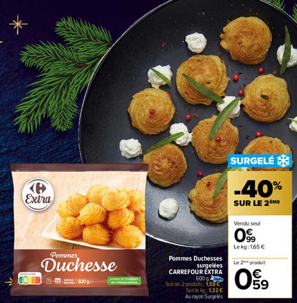 pommes duchesses surgelées carrefour extra