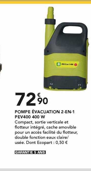pompe évacuation 2-en-1 pev400 400 w