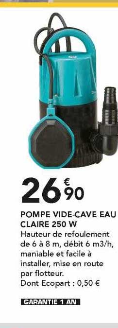 pompe vide-cave eau claire 250 w