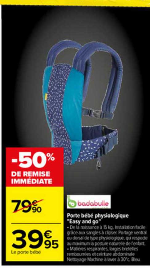 porte bébé physiologique "easy and go" badabulle