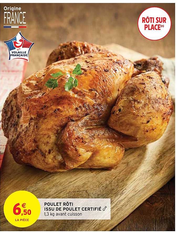 poulet rôti issu de poulet certifié