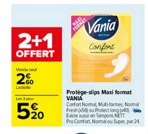 protège-slips maxi format vania