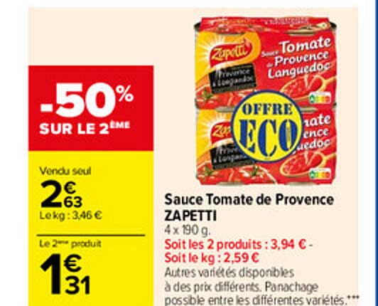 Sauce Tomate De Provence Zapetti