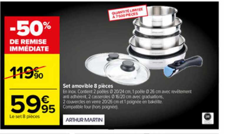 Set Set Amovible 8 Pièces Arthur Martin