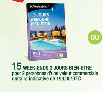 week-ends 3 jours bien-être wonderbox