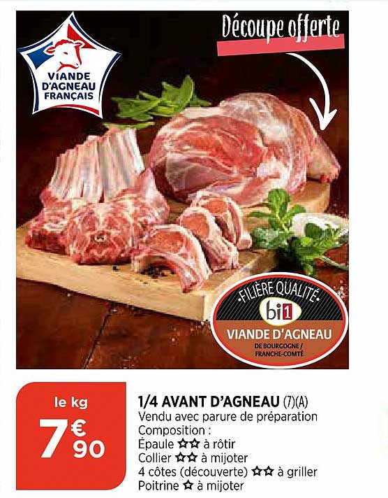 1 4 avant d'agneau