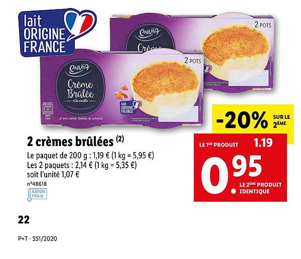 2 crèmes brûlées envia
