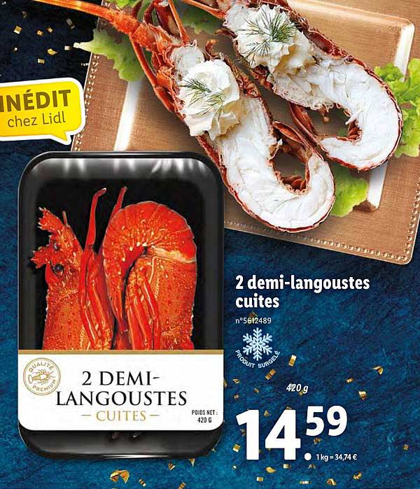 2 Demi-langoustes Cuites