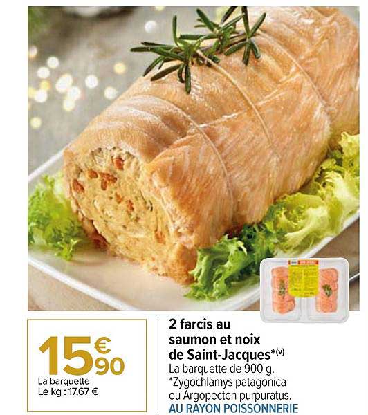 2 farcis au saumon et noix de saint-jacques