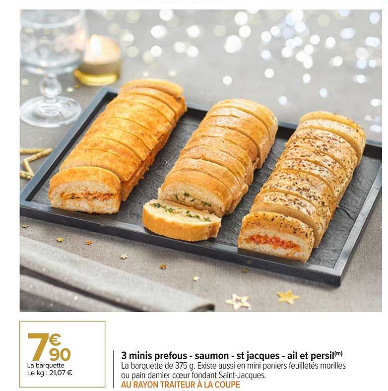 3 Mini Prefous - Saumon - St Jacques - Ail Et Persil