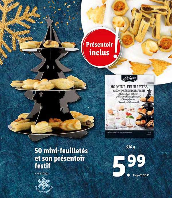 50 Mini-feuilletés Et Son Présentoir Festif Deluxe