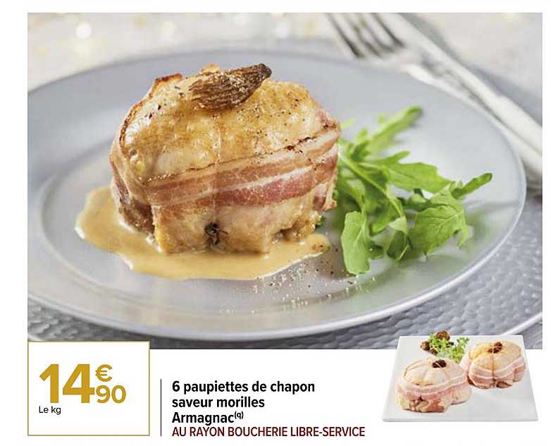 6 paupiettes de chapon saveur morilles armagnac