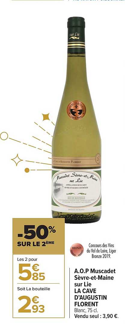 a.o.p. muscadet sèvre-et-maine sur lie la cave d'augustin florent